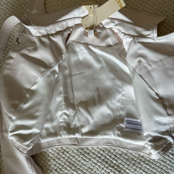 Material - Eco Leather Stitched Crop Jacket - Med - NWT - Picture 6 of 10